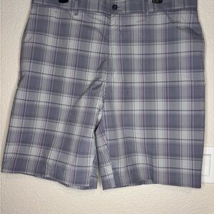 Pro Tour Cool Play Gray Plaid Men's Golf Shorts
